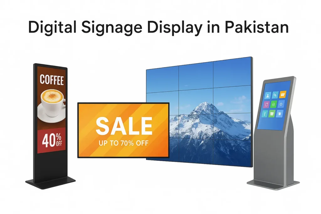 Digital signage Display in Pakistan, Digital signage standee, digital kiosk